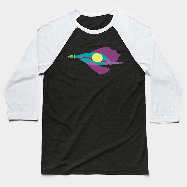 Retro Spaceship Three Baseball T-Shirt by MadArtisan